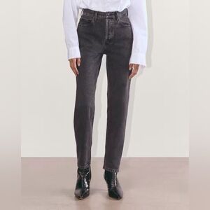 Everlane 90s Cheeky Jean: Washed Black, size 24. High Rise Straight Leg